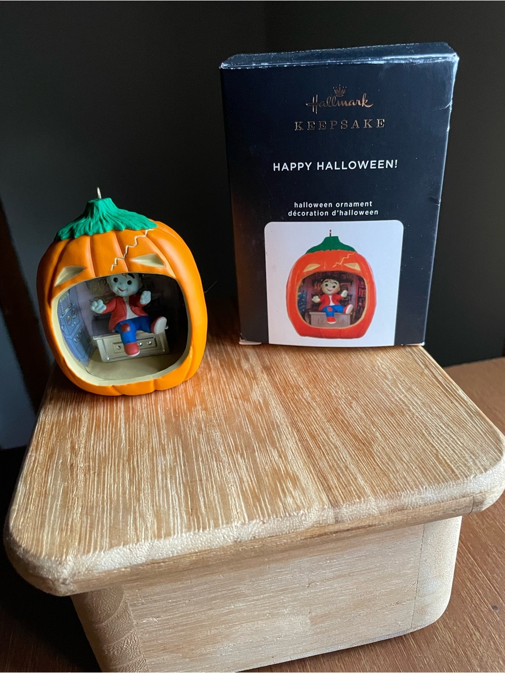 Hallmark 2020 Happy Halloween Series Ornament #8 Little Frankenstein in Pumpkin
